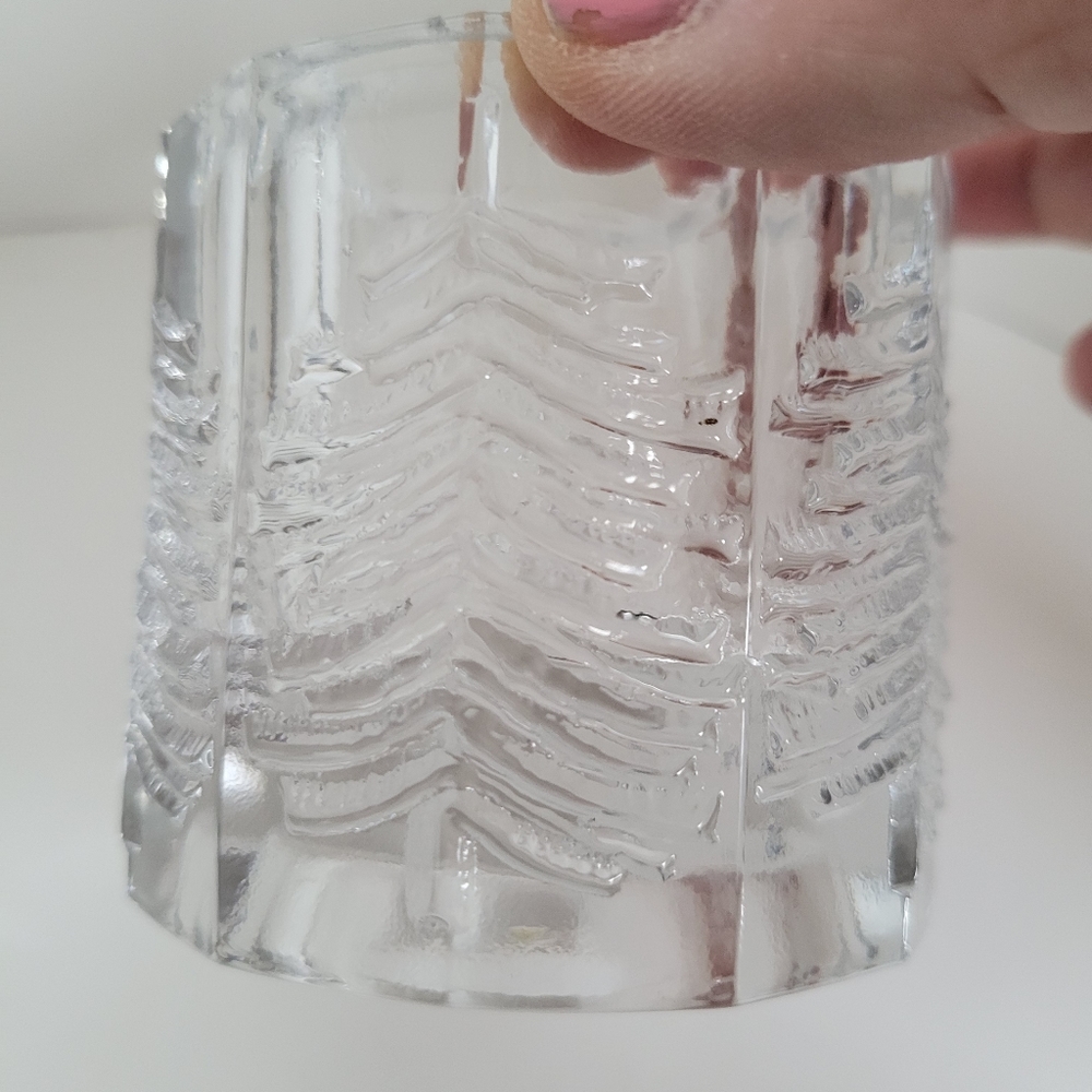 Glass Christmas Fir Tree Votive Candle Holder